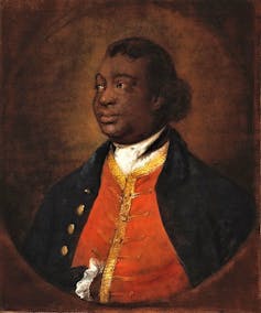 Painting of Ignatius Sancho in military regalia