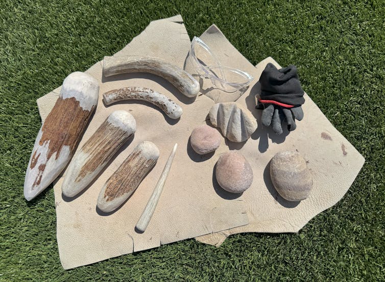 Flintknapper's toolkit.