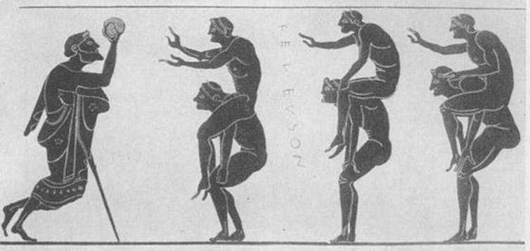 Handball games played in ancient Greece.