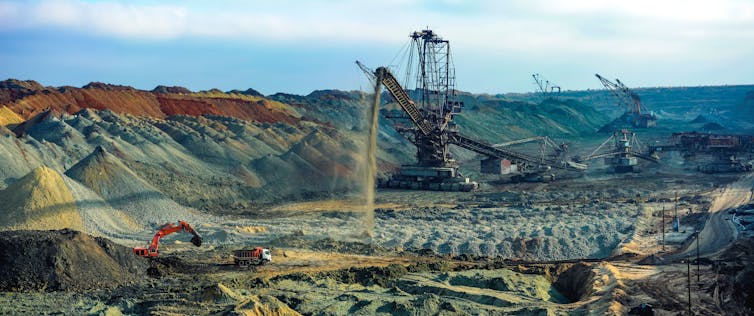 Opencast manganese ore mine in Ukraine