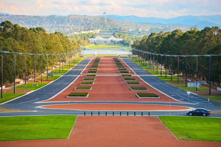 Anzac Parade from the Australian War Memorial..