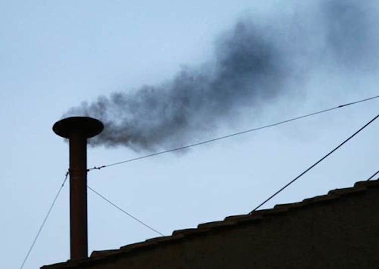 Black smoke from the Sistine Chapel, indicating that there was not a two-thirds majority in the papal election at the Conclave.