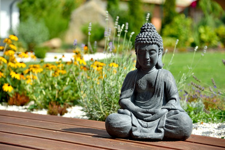 Buddha statue in a garden
