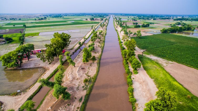 Irrigation canal from above