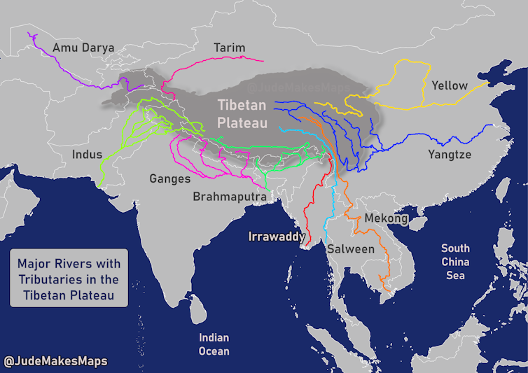 Annotated map of south and east asia