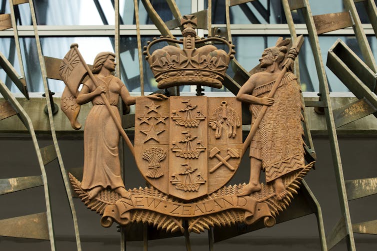 A general view of the coat of arms at the Supreme Court