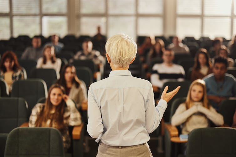 Person giving a talk.
