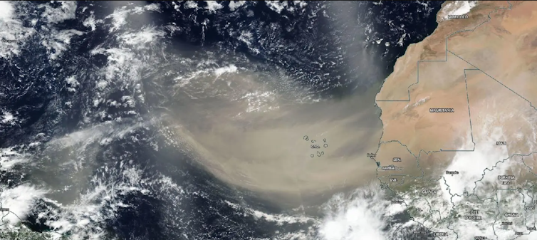 A dust plume in 2020.