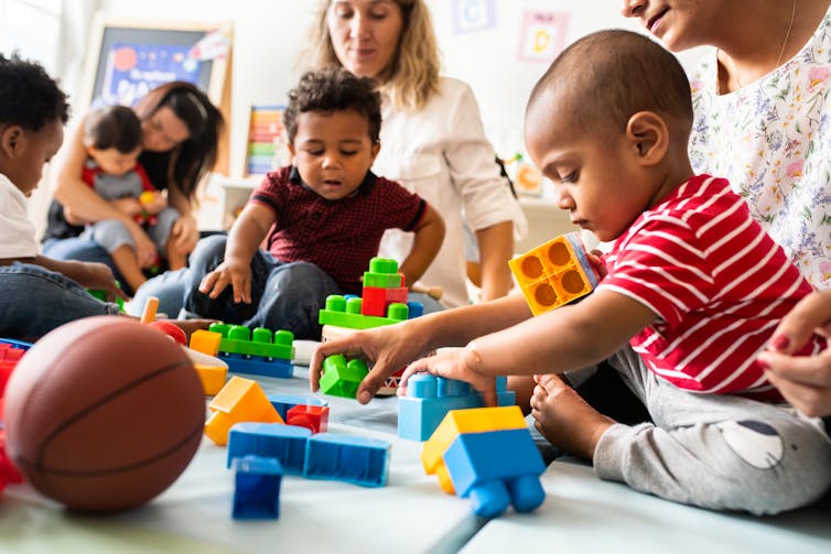 Parents and toddlers at a playgroup
